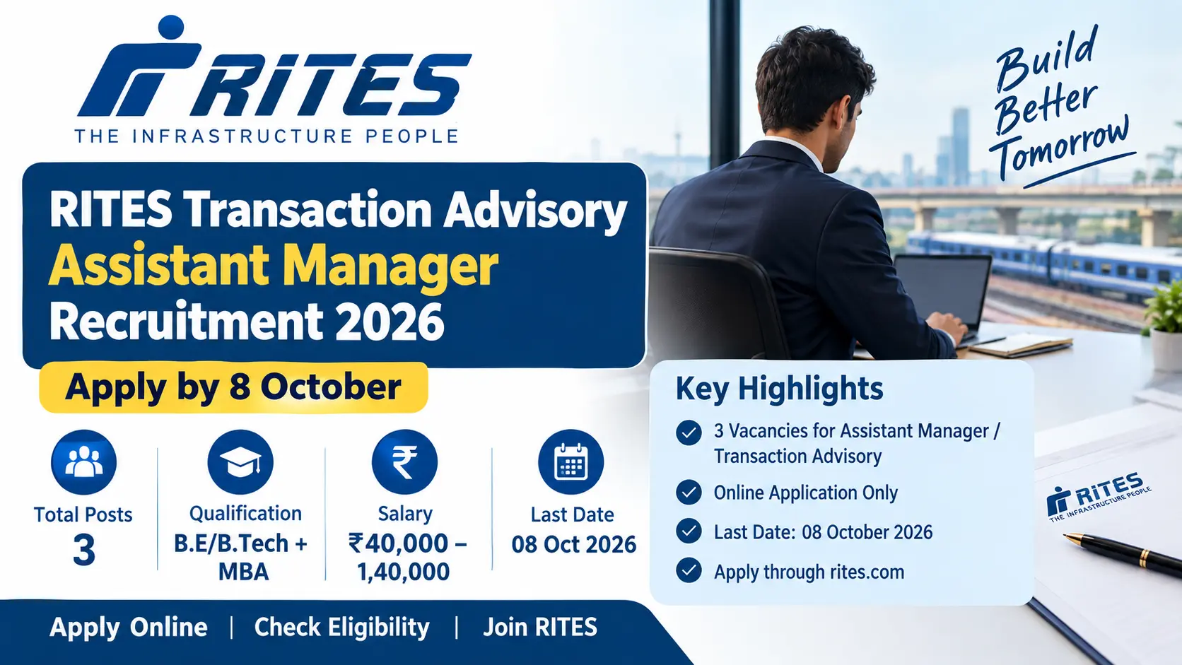RITES Transaction Advisory Assistant Manager Recruitment 2026